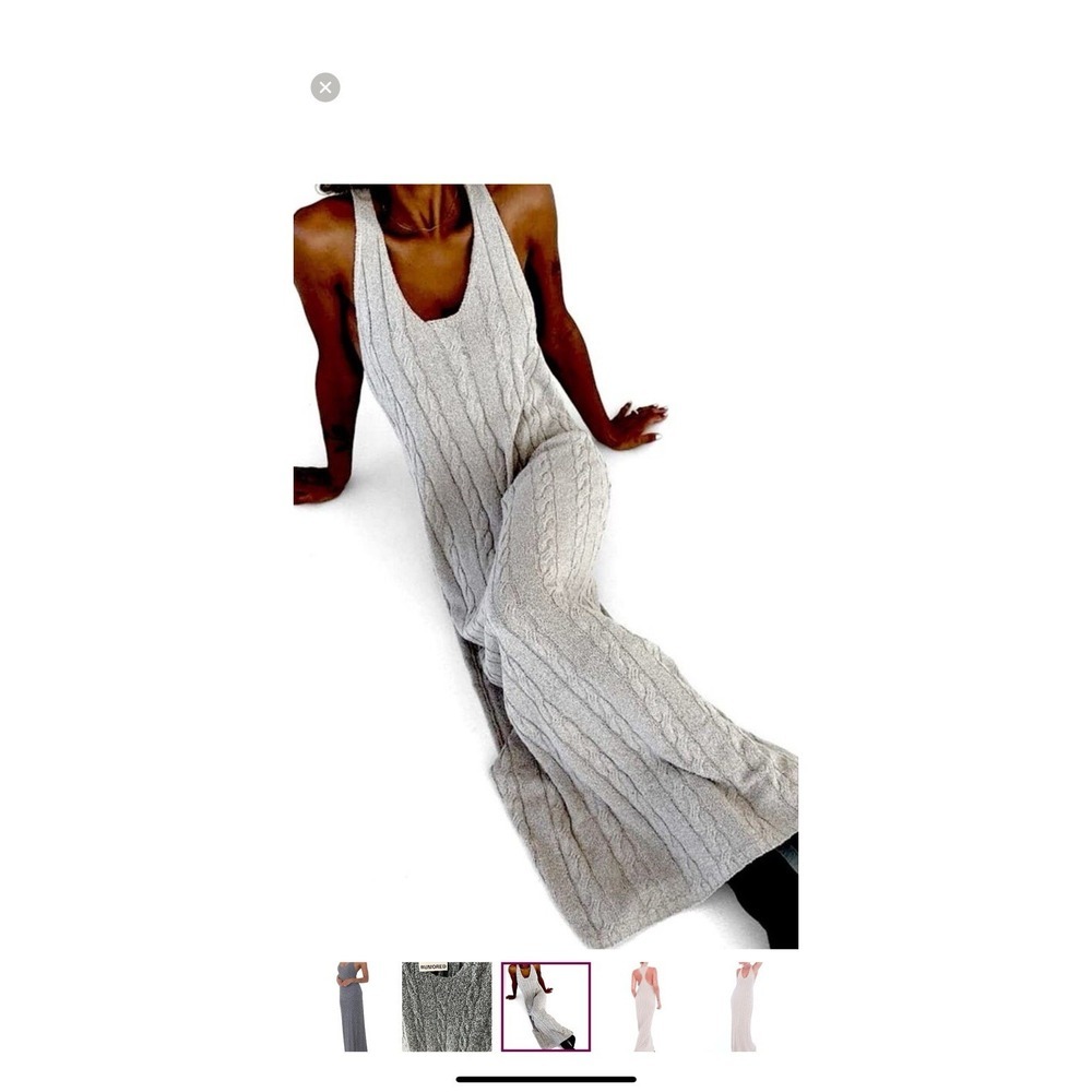 Rumored Lakeville maxi dress smoke HEATHER‎ sweater women Medium NWT Sleeveless